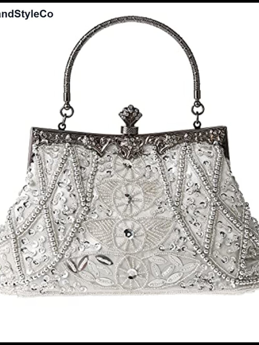 Beaded Rhinestone Embroidery Sequin Clutch Crossbody Evening Bag